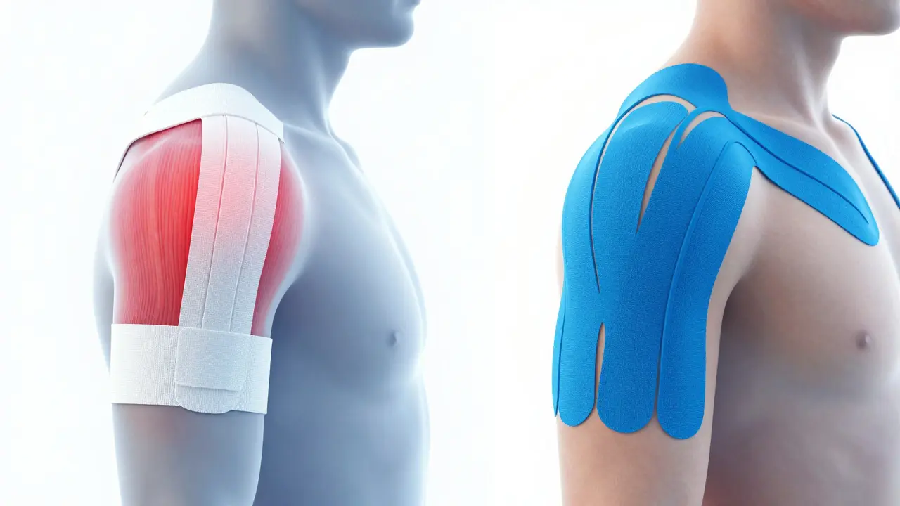 Porovnání flexibilního kineziotape a tuhé ortopedické pásky