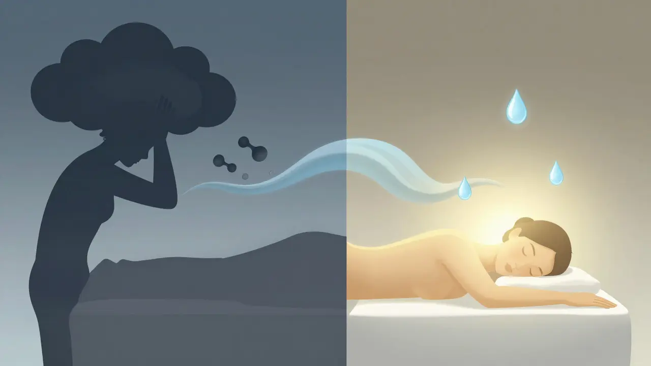 Abstraktní ilustrace úlevy od stresu po masáži