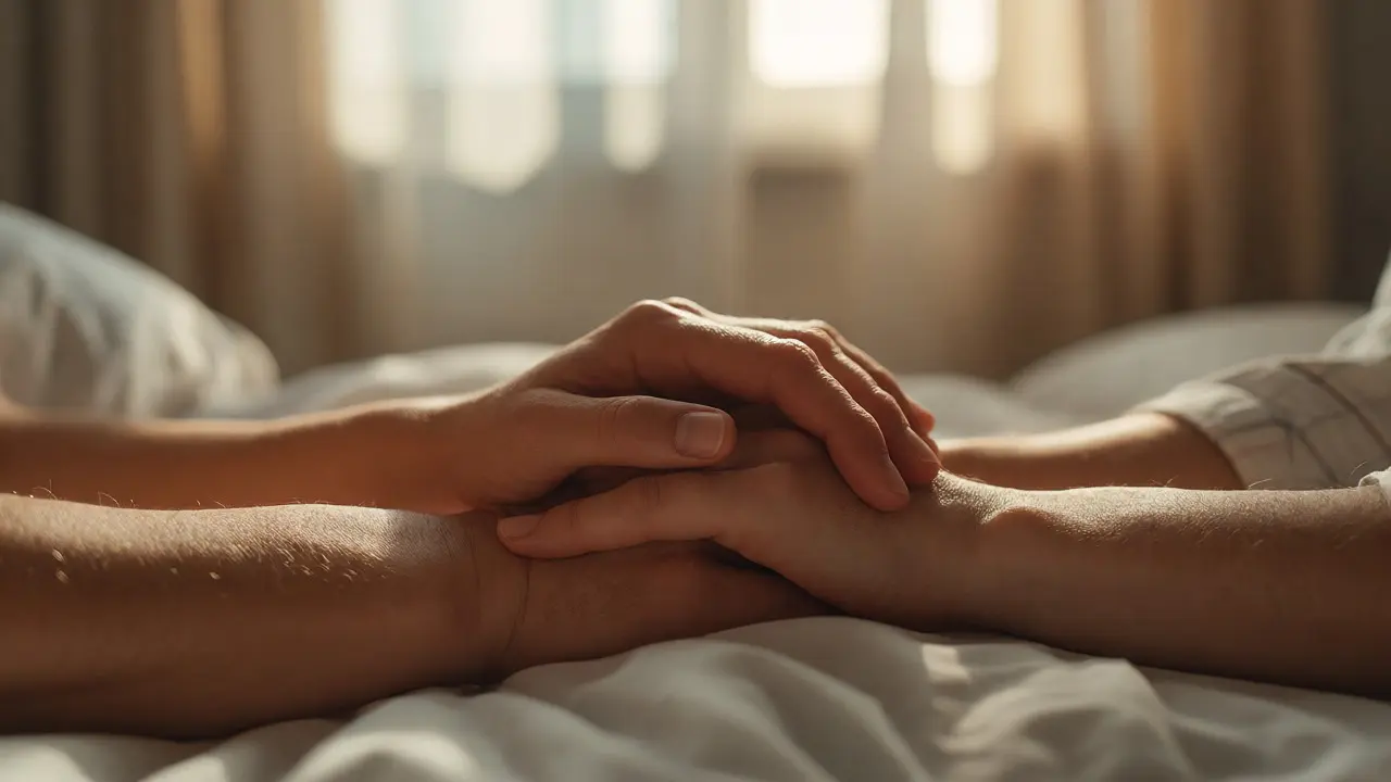 Jemné propletení rukou partnerů jako symbol důvěry
