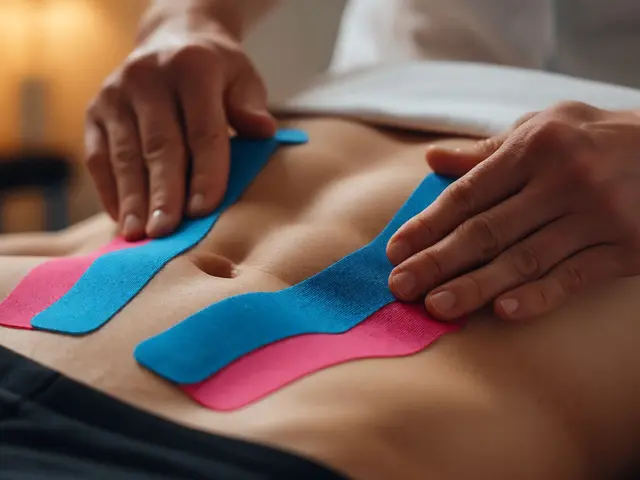 Jak tejpování může pomoci při bolestech v břiše